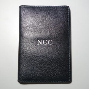 Vintage Tiffany & Co. Black Leather 2 Card Case Holder Made in Spain